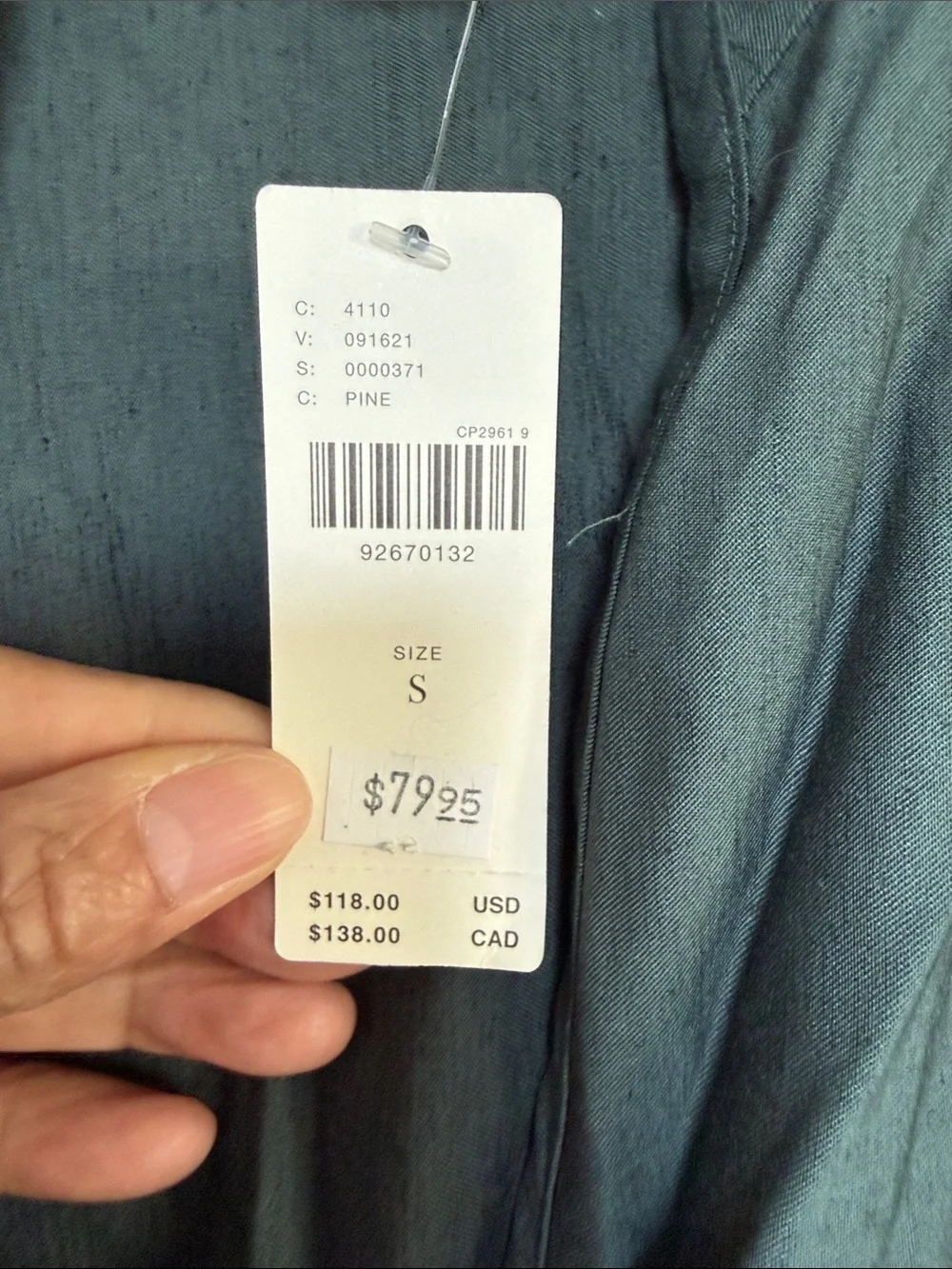 Maeve Teal Green V-Neck Ruched Sleeve Peplum Top - Picture 5 of 10